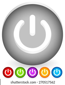 Icon, Button With Power Symbol. Eps 10 Vector