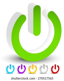 Icon, Button with Power Symbol. Eps 10 vector