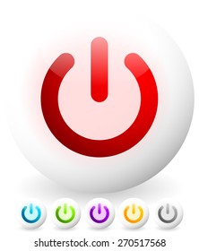 Icon, Button with Power Symbol. Eps 10 vector