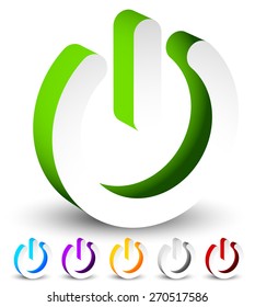Icon, Button with Power Symbol. Eps 10 vector