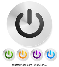 Icon, Button with Power Symbol. Eps 10 vector