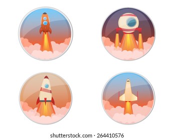 Icon button rocket.