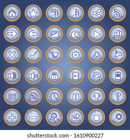 Icon and button set color blue for games.