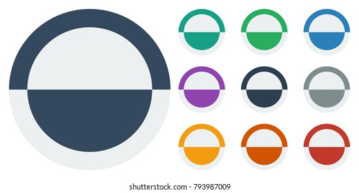 The icon button style flat, white background. Colored flat buttons. Vector design element for your project.