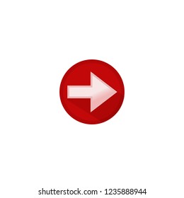 Icon button white arrow to the right in a red circle