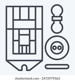 Icon ButtonHole Foot. related to Sewing symbol. line style. simple design illustration