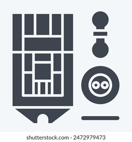 Icon ButtonHole Foot. related to Sewing symbol. glyph style. simple design illustration