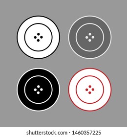 Icon buttons four pieces background gray