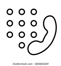 
Icon with buttons and handset.
Minimalistic vector design on white background