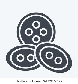 Icon Buttons. related to Sewing symbol. glyph style. simple design illustration