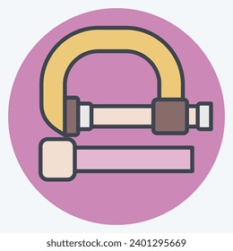 Icon C Clamp. related to Construction symbol. color mate style. simple design editable. simple illustration