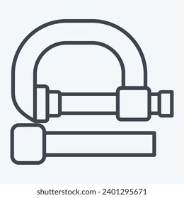 Icon C Clamp. related to Construction symbol. line style. simple design editable. simple illustration