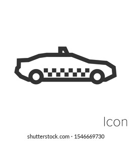 Icon cab in black and white Illustration.