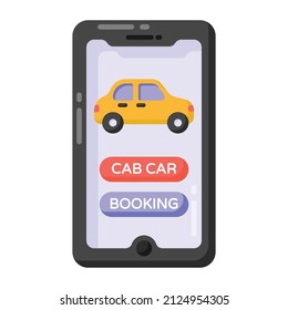 Icono de la reserva de taxis en diseño plano 

