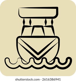 Icon Cabin Cruiser. related to Vehicle symbol. hand drawn style. editable