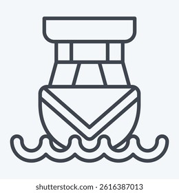 Icon Cabin Cruiser. related to Vehicle symbol. line style. editable