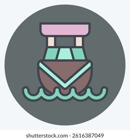 Icon Cabin Cruiser. related to Vehicle symbol. color mate style. editable