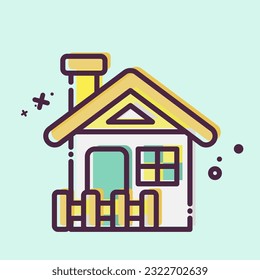 Icon Cabin. related to Accommodations symbol. MBE style. simple design editable. simple illustration