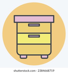 Icon Cabinet. related to Computer symbol. color mate style. simple design editable. simple illustration