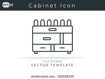 Icon Cabinet For Website, Infographic Element. Vector Illustration