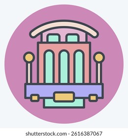 Icon Cable Car. related to Vehicle symbol. color mate style. editable