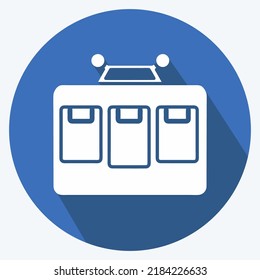 Icono Cable Car. adecuado para el símbolo educativo. estilo de sombra larga. diseño simple editable. vector de plantilla de diseño. ilustración simple