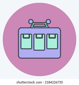 Icon Cable Car. suitable for education symbol. color mate style. simple design editable. design template vector. simple illustration