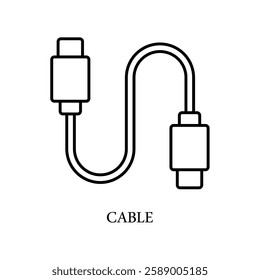 Icon a cable, isolated against a clean background.