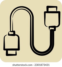 Icon Cable. suitable for Computer Components symbol. hand drawn style. simple design editable. design template
