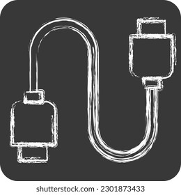Icon Cable. suitable for Computer Components symbol. chalk Style. simple design editable. design template vector