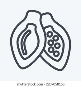 Icon Cacao Pod. suitable for Nuts symbol. line style. simple design editable. design template vector. simple illustration