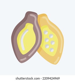 Icon Cacao Pod. suitable for Nuts symbol. flat style. simple design editable. design template vector. simple illustration