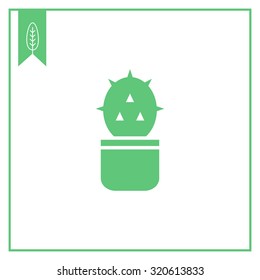 Icon of cactus in pot