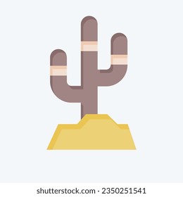 Icono Cactus. relacionado con el símbolo indígena americano. estilo plano. diseño simple editable. ilustración simple