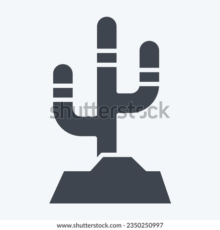 Icon Cactus. related to American Indigenous symbol. glyph style. simple design editable. simple illustration