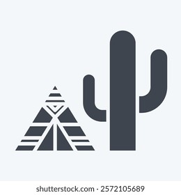 Icon Cactus. related to Native American symbol. glyph style. design editable