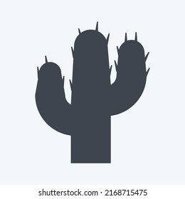 Icon Cactus. suitable for Wild West symbol. glyph style. simple design editable. design template vector. simple symbol illustration