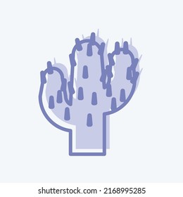 Icono Cactus. adecuado para el símbolo Wild West. estilo de dos tonos. diseño simple editable. vector de plantilla de diseño. ilustración de símbolo simple