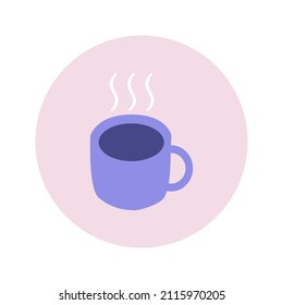 icon cafe mug in modern flat style design. Vector illustration.