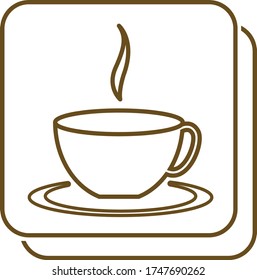 icon for cafe or restaurant with cup of coffee image. Ready in eps vector format