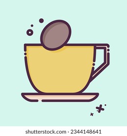 Icon Coffein. im Zusammenhang mit dem Symbol des Wörterbuchs der Sucht stehen. MBE-Stil. einfaches Design bearbeitbar. einfache Abbildung