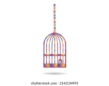 icon cage low poly colorful