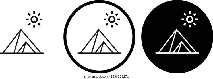 icon Cairo black outline for web site design 
and mobile dark mode apps 
Vector illustration on a white background