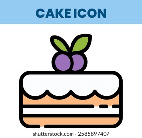 Icon of cake or bread illustration