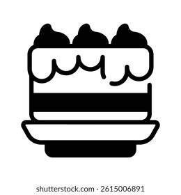 An icon of cake creatively designed in glyph style
