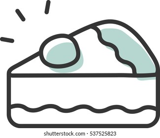 icon of cake. graphic piece of birthday cake. icon for confectionery shop or cafe. Vector illustration