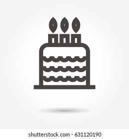 icon cake illustration isolated sign symbol thin line for web, modern minimalistic flat design vector on white background. logo