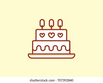 icon of cake on birthday