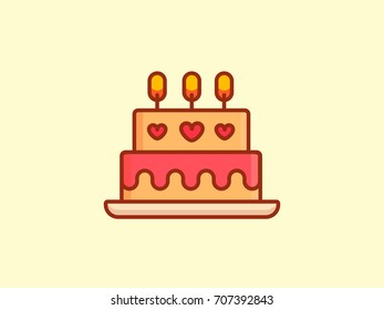 icon of cake on birthday