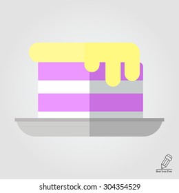 Icon of cake on plate